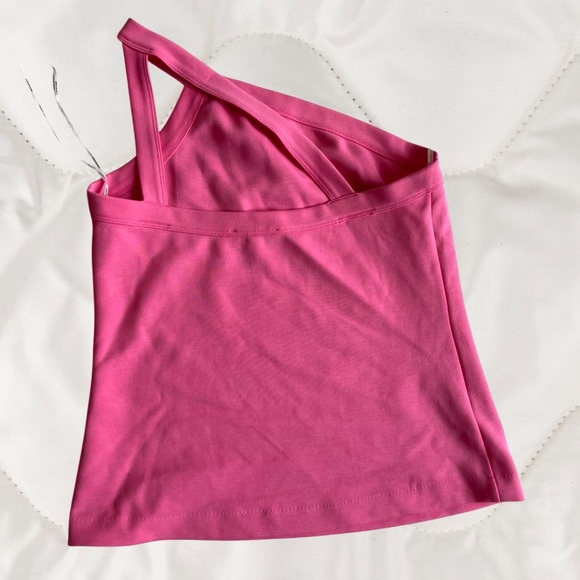 COUNTRY ROAD bubblegum pink one shoulder top, size L. - Picture 3 of 11